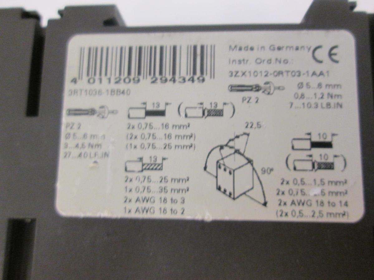 Used Siemens Sirius 3R, 3RT1036-1B Contactor