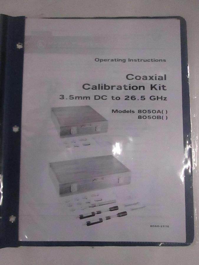 Used Coaxial Calibration Kit for Models 8050A, 8050B Operating Instructions, Used