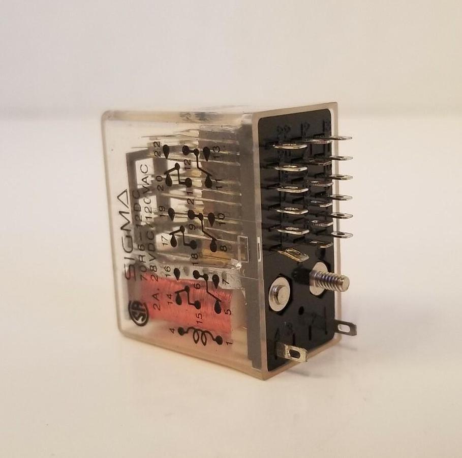 Used Sigma 70R6-12DC Relay, 2A, 28 VDC, Lot of 6