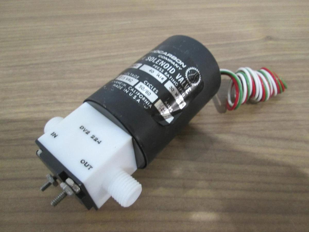 Used Fluorocarbon, DV2-224CNA1, Delta Solenoid Valve, 115VAC, .25A, 50/60 Cycle, Used