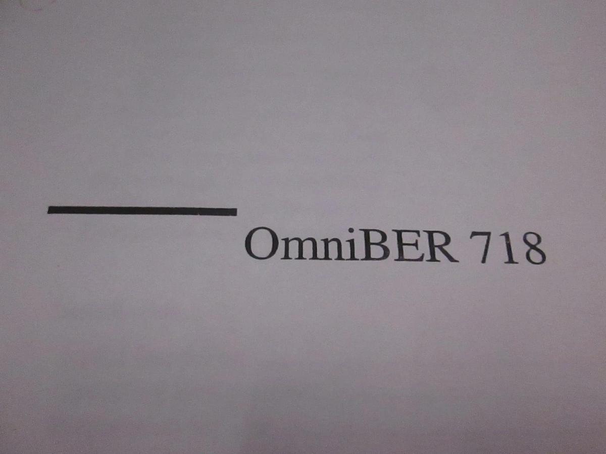 Used Agilent OmniBER 718 Operating Information Manual, Used