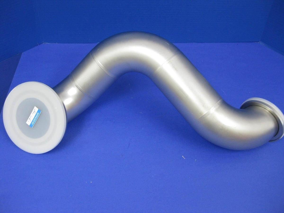 Used Stainless Steel Triple Elbow Vacuum Pipe 90° (x3), ISO-63 - ISO-100 Adapter