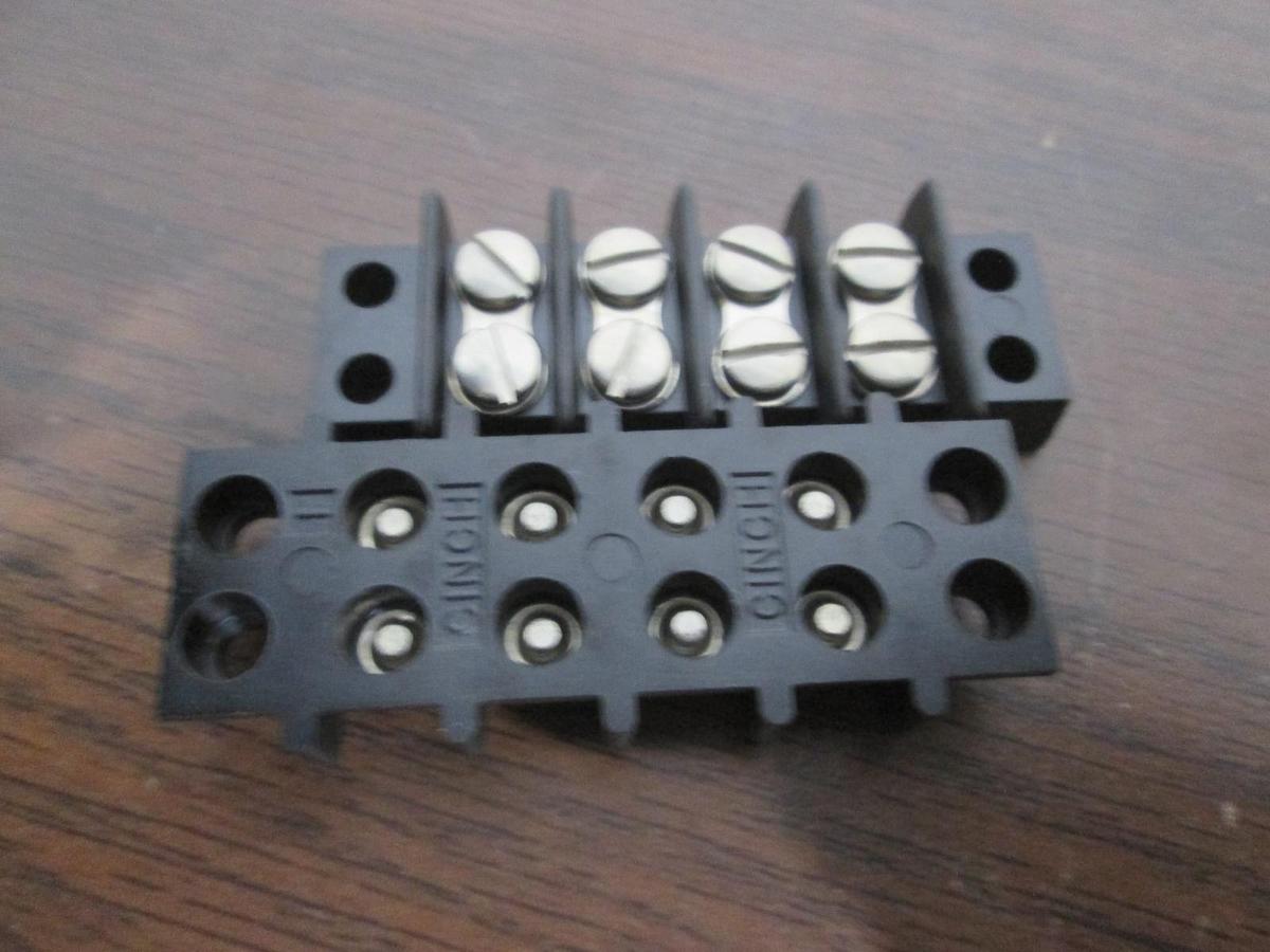 Used Cinch, 4 Position Terminal Block, Used, Lot of 2