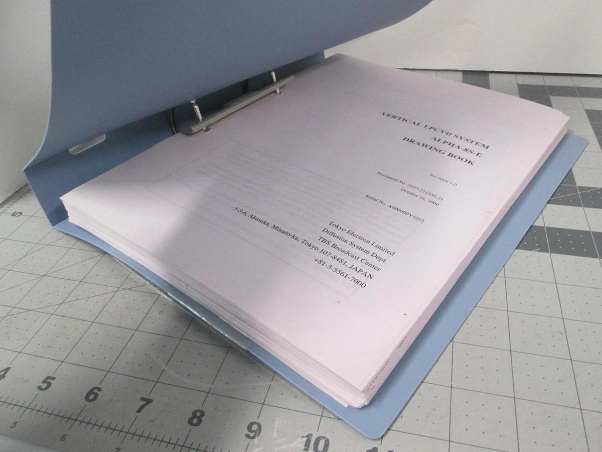 Used TEL Tokyo, ALPHA-8S, Drawing Book, REV 1.0, 2197-511330-21, Used