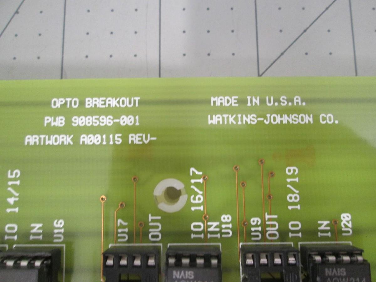 Watkins Johnson, 908597-001, Opto-Breakout Card 18-APL. New