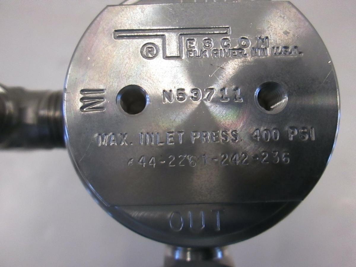 Used Tescom Stainless Steel Regulator, 44-2261-242 w/ 0-100 PSI Gauge, Used