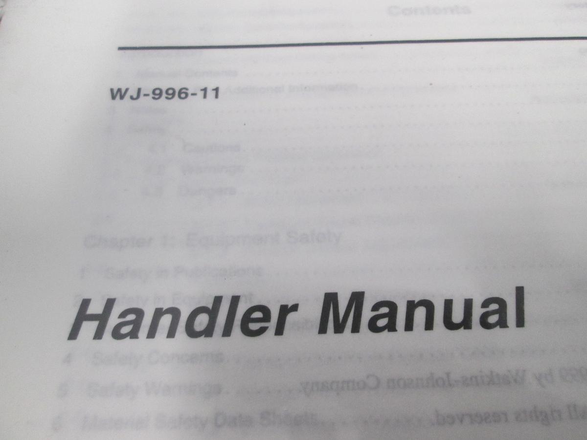 Used Watkins-Johnson, WJ Semiconductor Equipment Handler Manual TP16931.FM, WJ-996