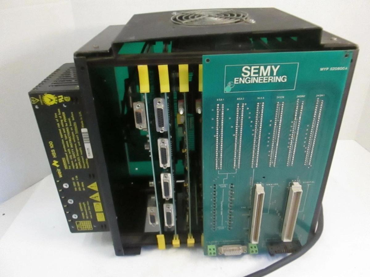 Used Semy Engineering PCB Mypro 1 Cage MYP 9010003, Weir HSS-100 Power Supply