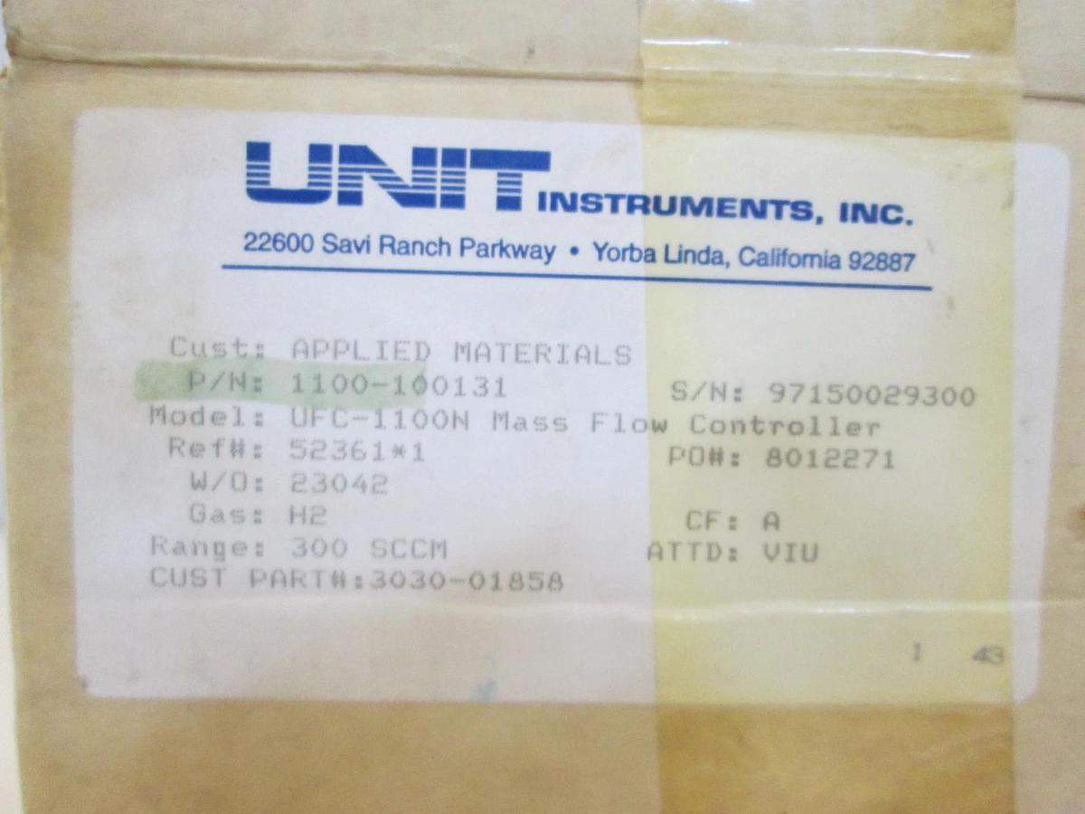 Used Unit UFC-1100N Mass Flow Controller, H2, 300 SCCM