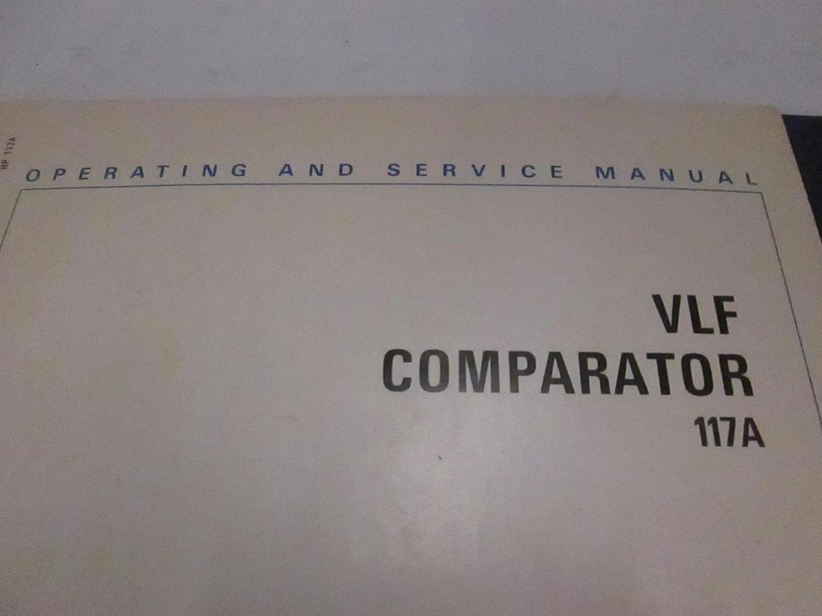 Used HP VLF Comparator 117A Operating and Service Manual, Used