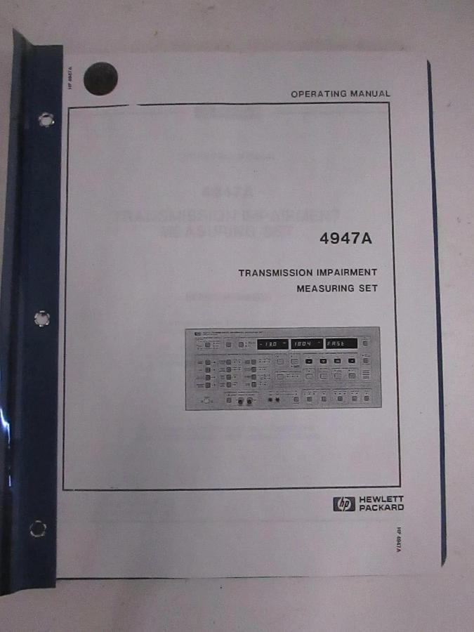 Used HP 4947A Transmission Impairment Measuring Set, Operating Manual, Used