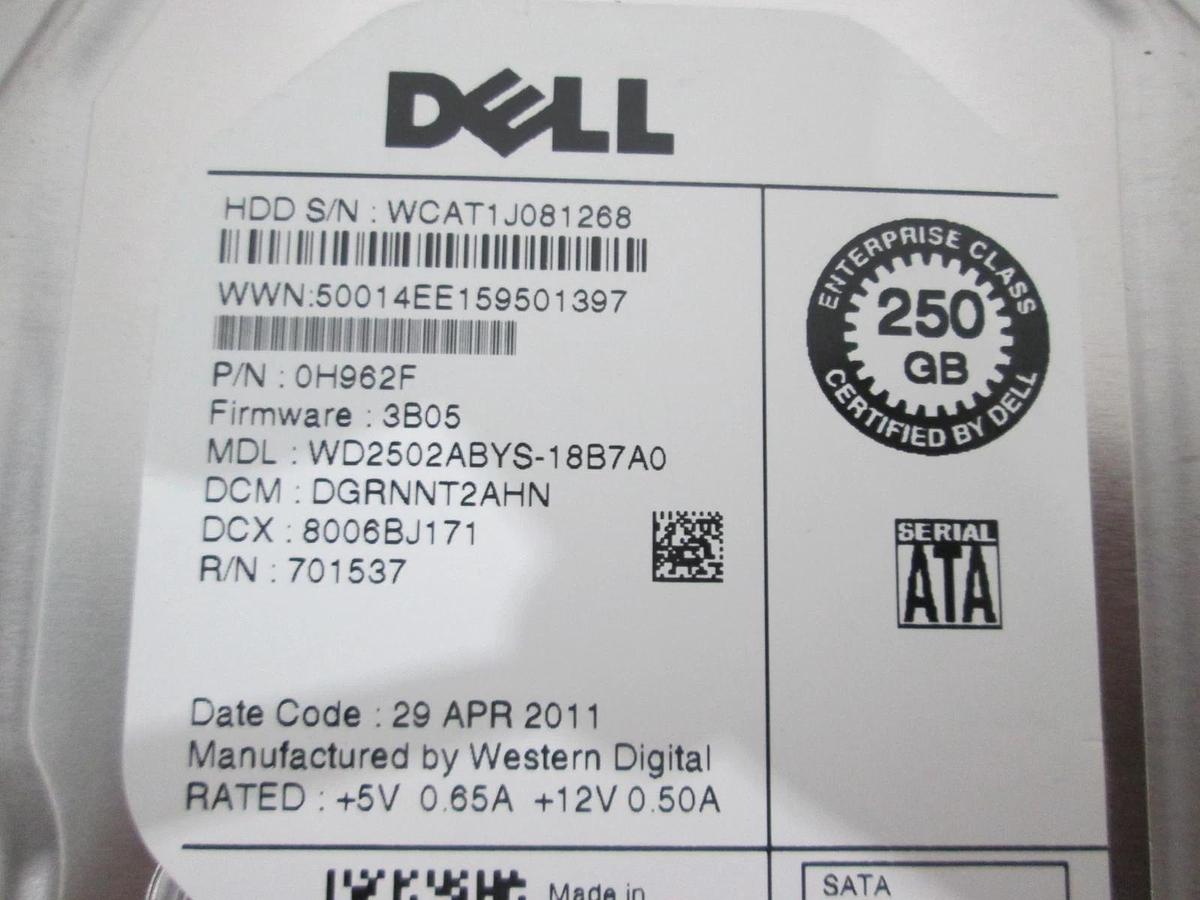 Used Dell, WD2502ABYS-18B7A0, Hard Drive, Used