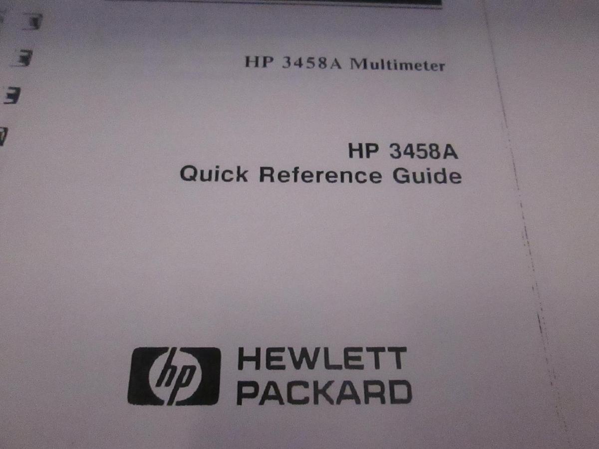Used HP 3458A Multimeter Quick Reference Guide, Used