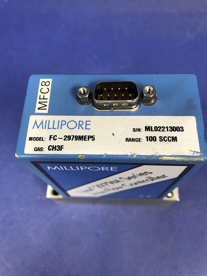 Used Millipore Tylan 2979M MFC Mass Flow Controller CH3F, 100 SCCM, Block Mount
