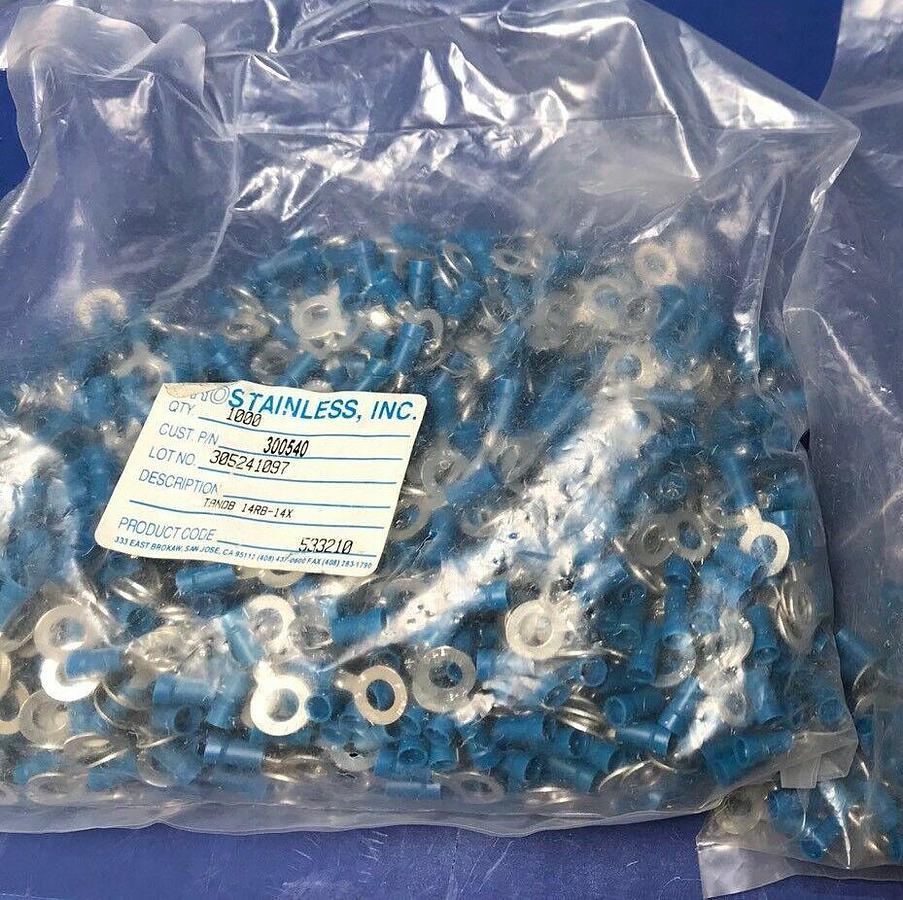 Used THOMAS & BETTS 14RB-14X Expanded Insulated Ring Terminal, Lot of 1000