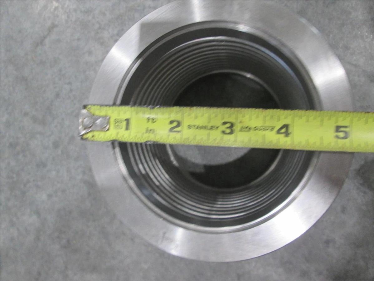 Used Stainless Steel Formed Bellows Vacuum Pipe/Hose, 5"L, 127MM Flange, Used