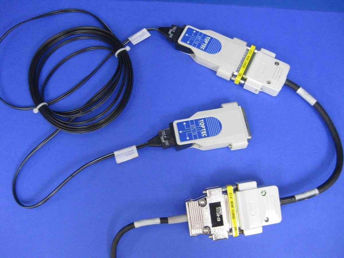 Used Toshiba T0CP-200 Fiber Optic Cable Assy w/ Toptech DB25 ConnectorsUsed