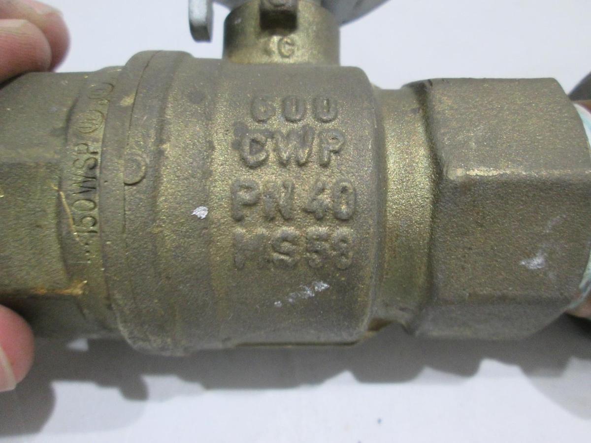 Used Nibco, DynaQuip, 600 CWP, PN40, 1" Bronze Ball Valve, Used