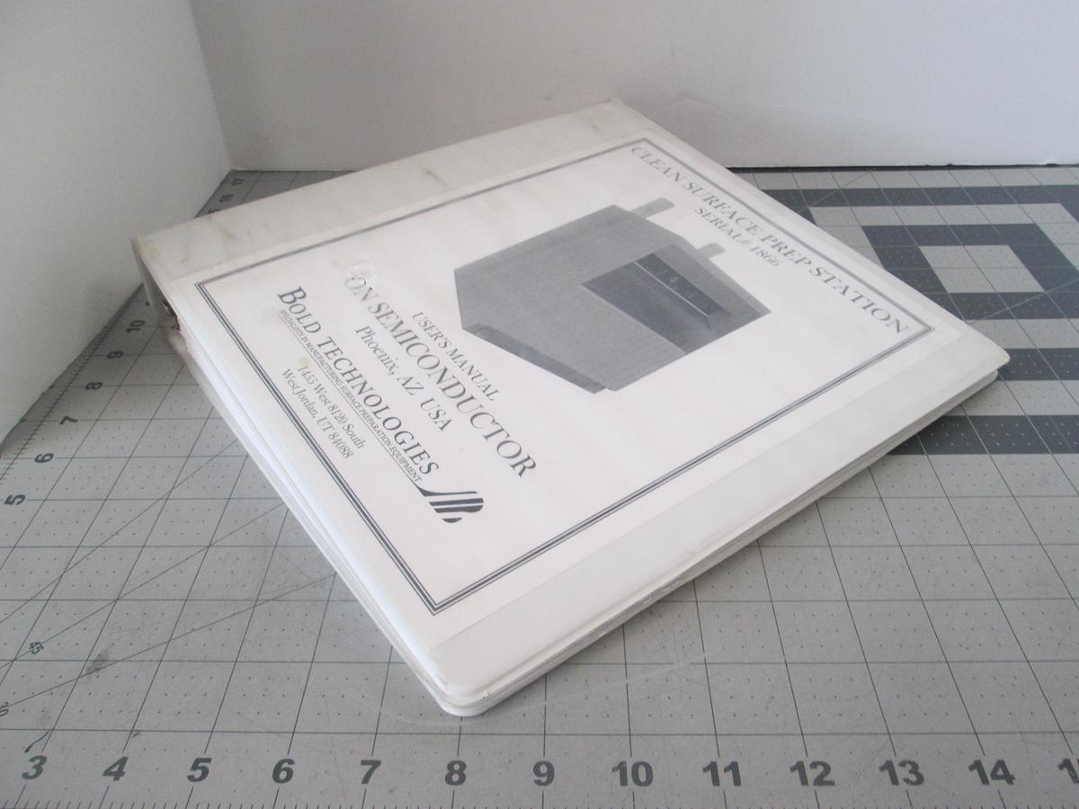 Used Bold Technologies, 1866, Clean Surface Prep Station, User Manual, Used