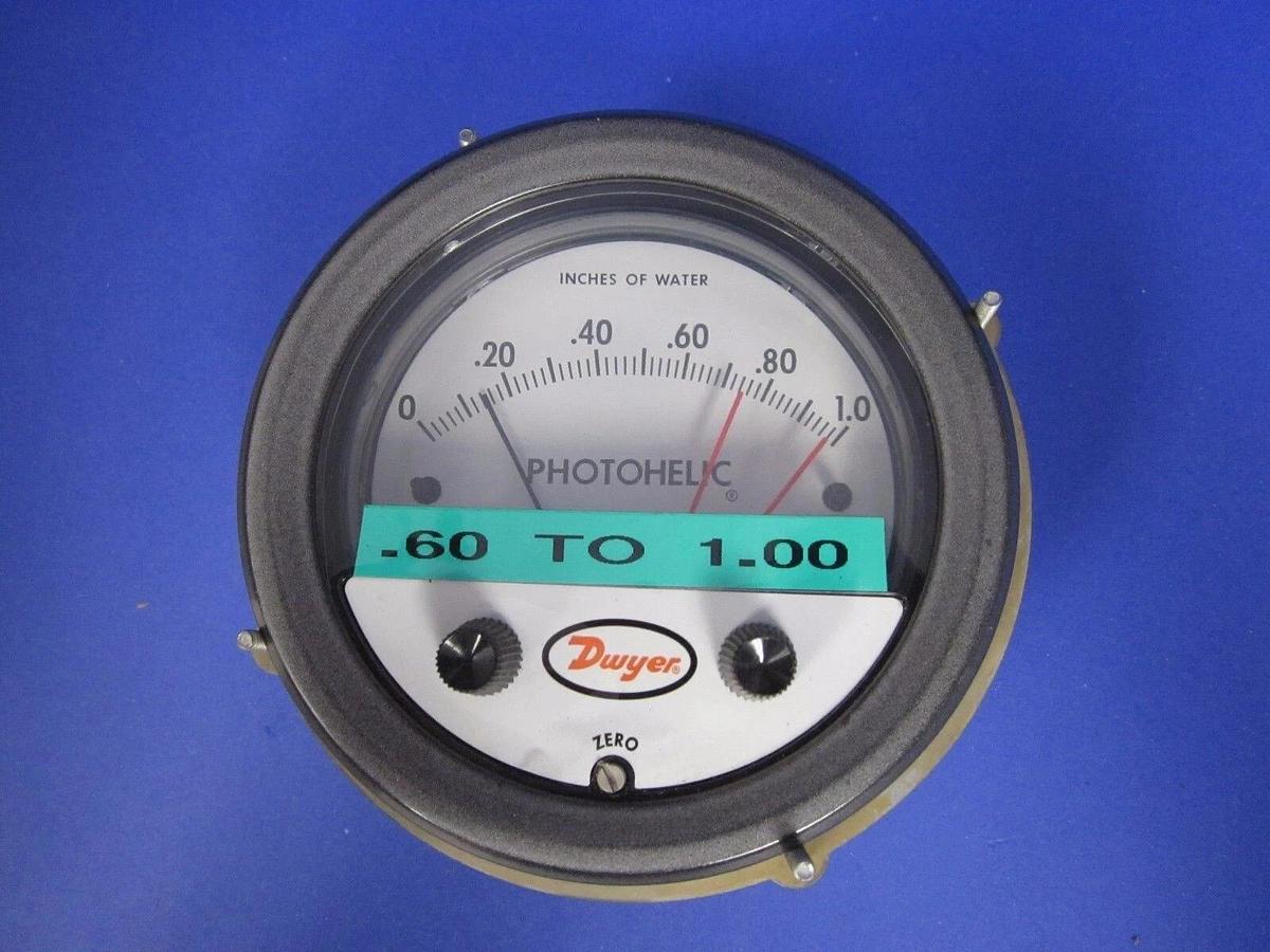Used Dwyer 3001 Photohelic Pressure Switch/Gage MODULE ONLY, 0-1.0" of Water, Used