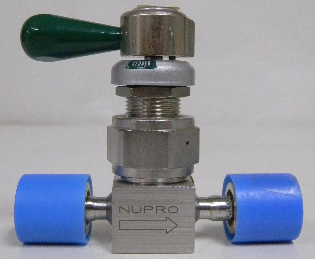 Used Nupro SS-DLV51-ZB Lever Handle Valve, 1/4" FVCR/FVCR, Used