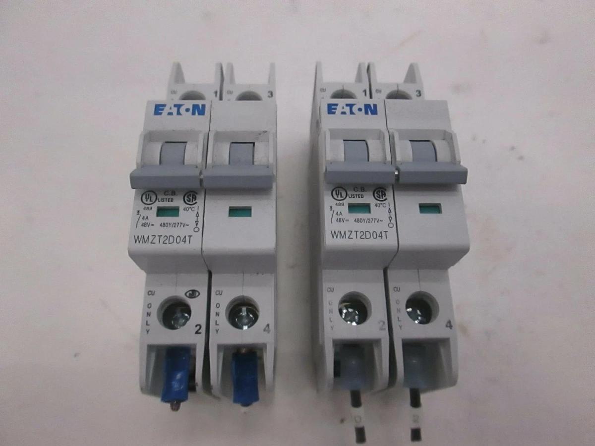 Used Eaton, WMZT2D04T, 2 Pole Circuit Breaker, Used, Lot of 2