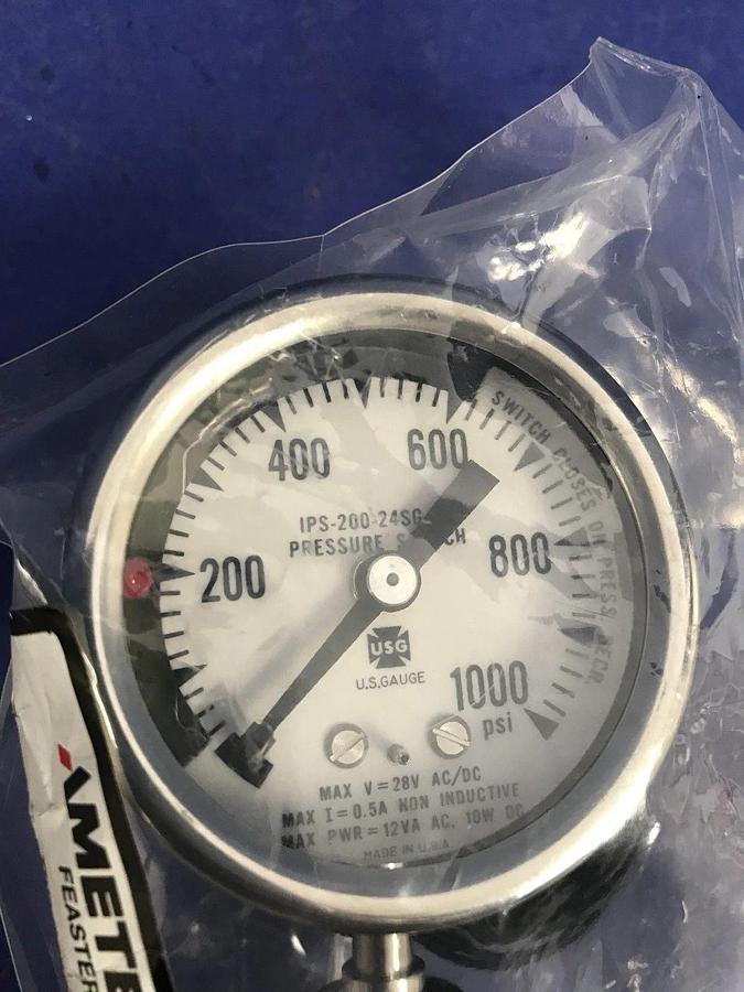Ametek IPS-200-24SG Indicating Pressure Switch, 0-1000 psi, New in Wrap