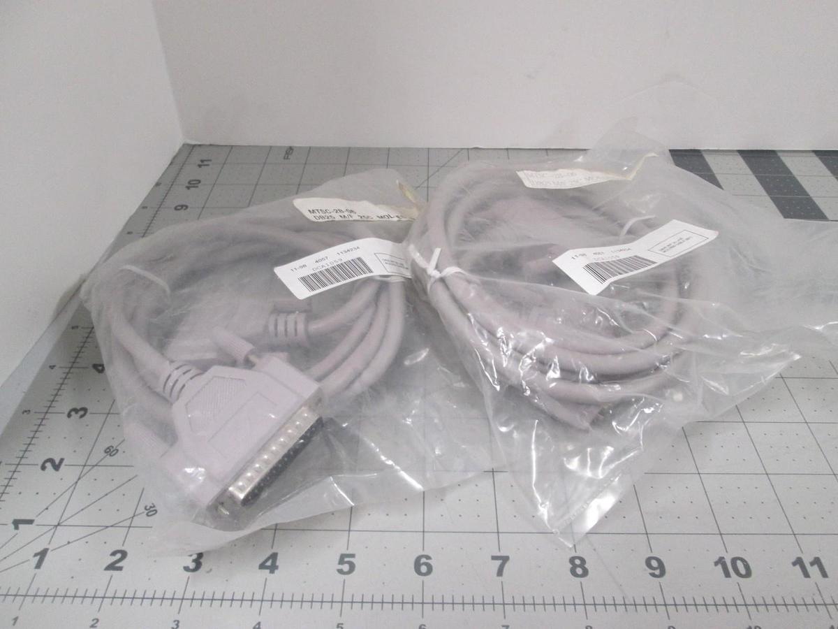 MTSC-28-06, DB25 M/F 25C Molded Cable 6 Ft New, Lot of 2