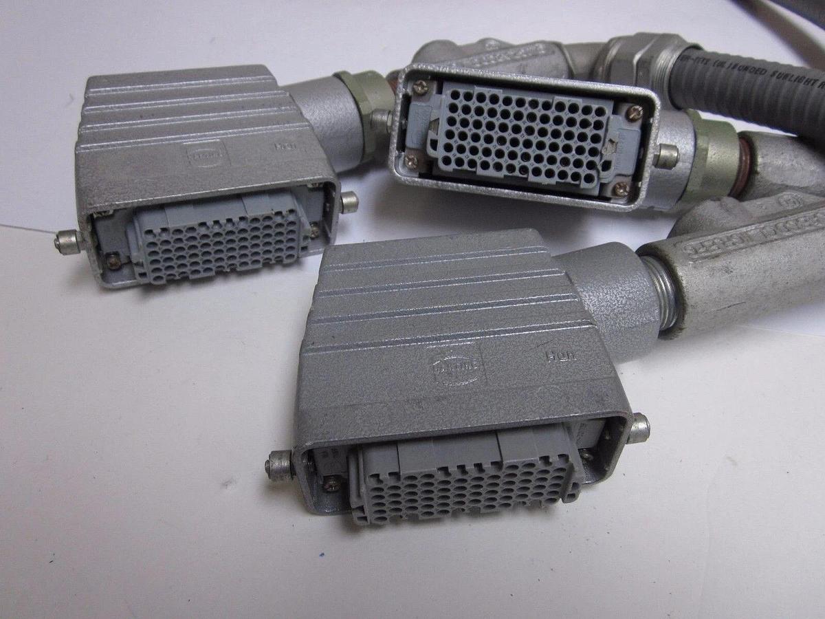 Used Harting Han-DD 72F Crimp Terminal Connector, 72 Cont., Fem w/ Housing - Lot of 3