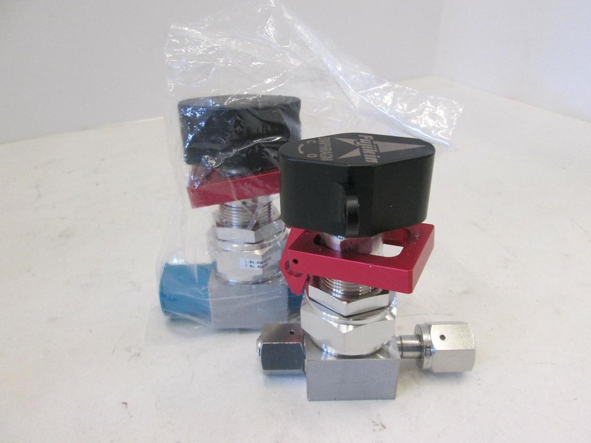 Used Fujikin, Model 408297, Diphragm Valve, 1/4 FVCR, Used, Lot of 2