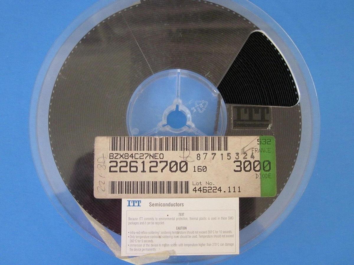 ITT Diodes, Inc. Surface Mount Zener Diode BZX84C27NEO, SOT-23, Reel of 3000