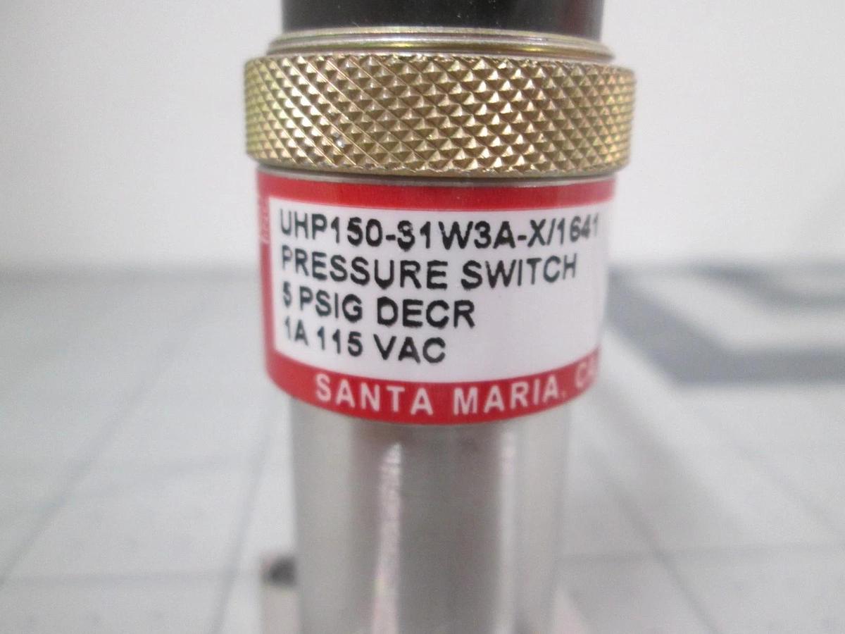 Used Wasco, UHP150-31W3A-X/1641, 5 PSIG, 115VAC, Pressure Switch, Used