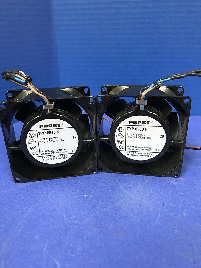 Used Papst 8560N Metal Fan, 30mm x 80mm x 80Mm, 115/230V, 12W - Used -  LOT of 2