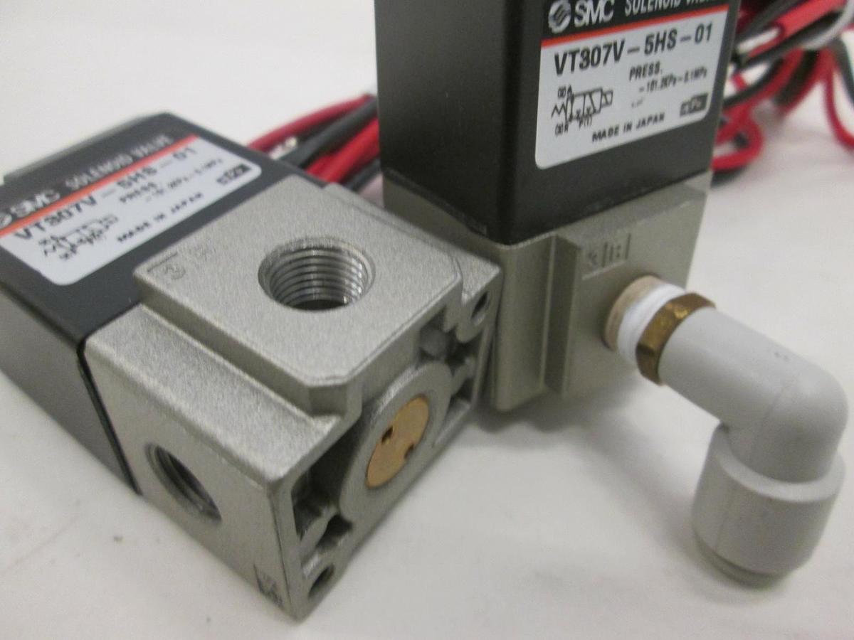 Used SMC, VT307-V-5HS-01, Solenoid Valve, Used, Lot of 2