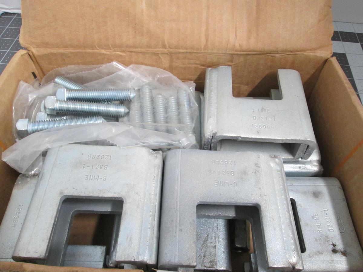 Used Lot of 9 Eaton B-Line B321-1 ZN 3/8" Threaded Rod Structural Heavy Beam Clamp