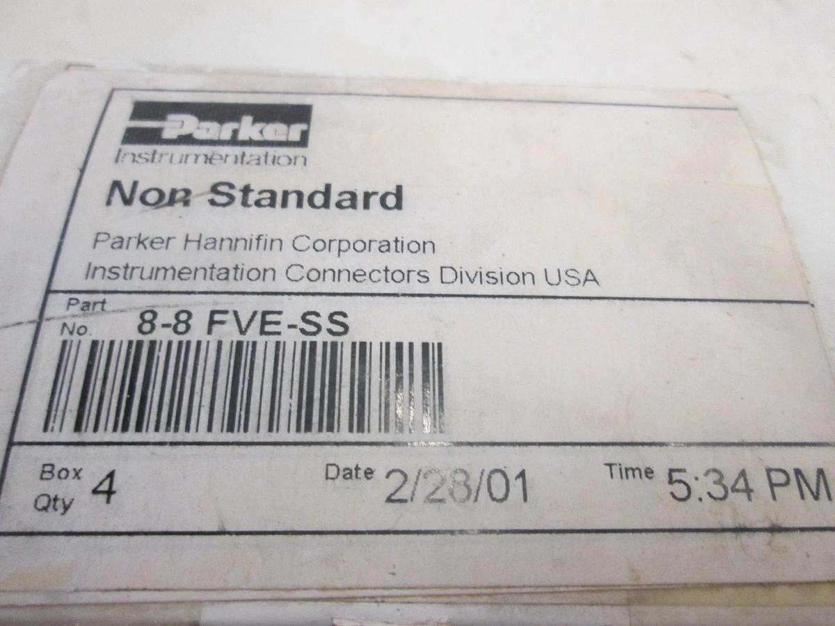 Parker, 8-8 FVE-SS, 45 Degree Elbow Fitting, Box of 4, New