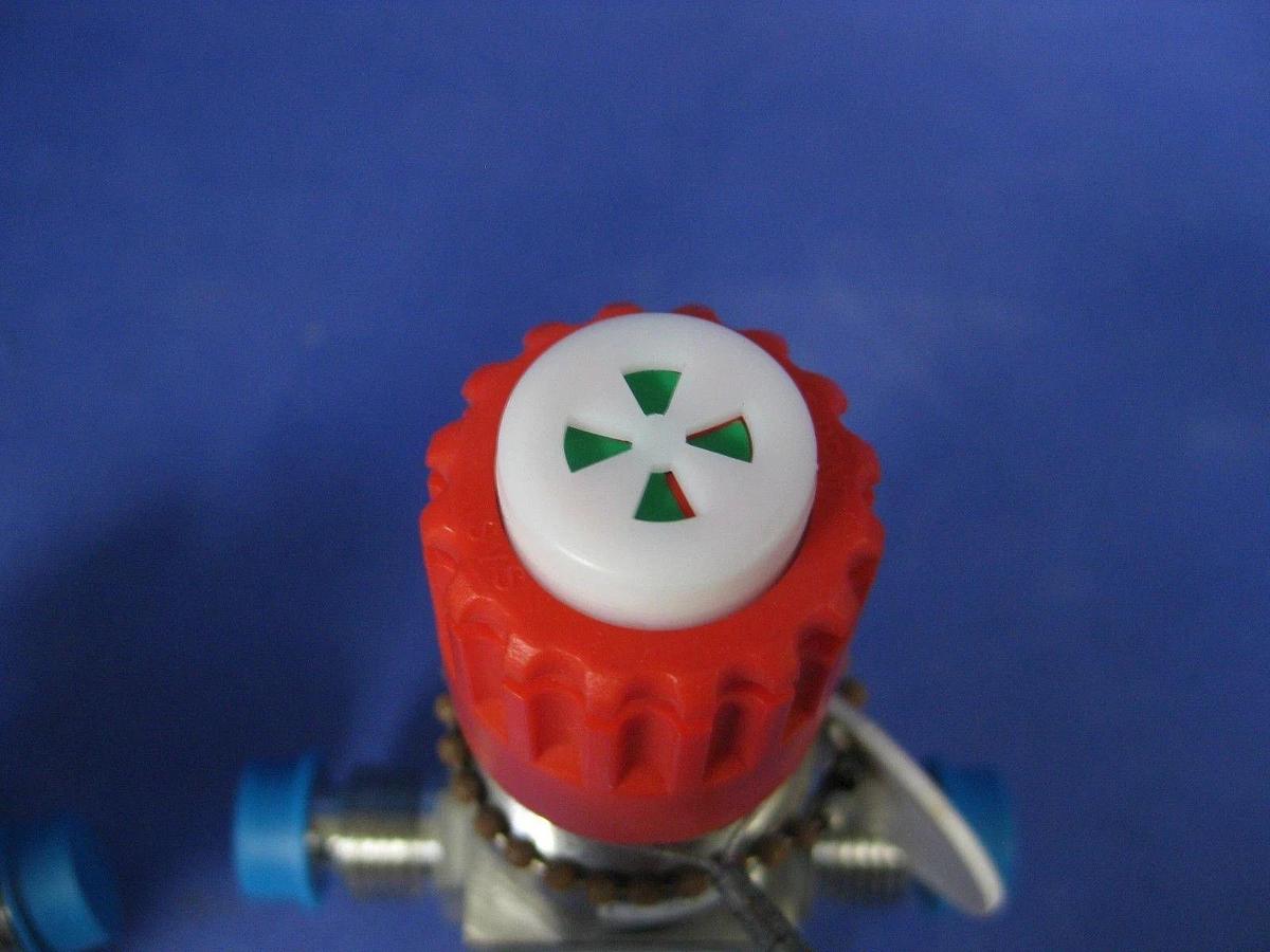 Used APTECH AP3625SM Manual Diaphragm Valve w/ RED Handle & LOTO, Lot of 2