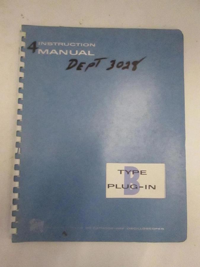 Used Tektronix Type B Plug-In Instruction Manual, Used