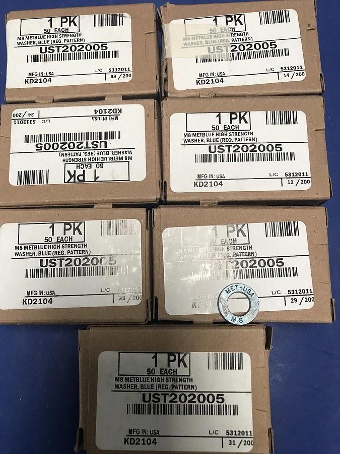 METRIC BLUE UST202005 Flat Washer, High Strength, 19mm OD x 9mm ID, Lot of 350