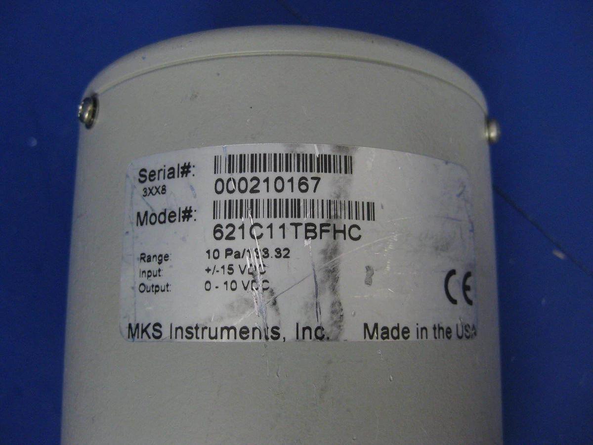 Used MKS 621C11TBFHC Remote Transducer Assy w/ Fujikin Valve, 10 Pa, Used