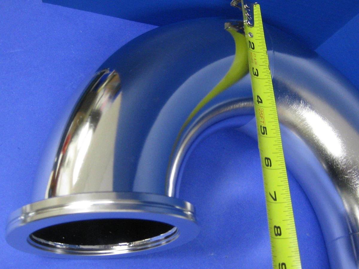 Stainless Steel Vacuum Pipe 180° Elbow "J" Shape, ISO-100 , 21.5"L, New