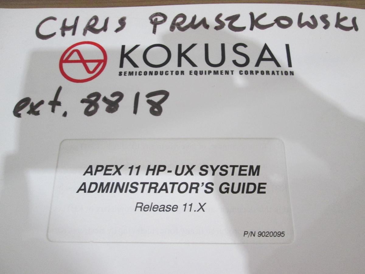 Used Kokusai, 9020095, APEX 11 HP-UX System Administrator's Guide, Used