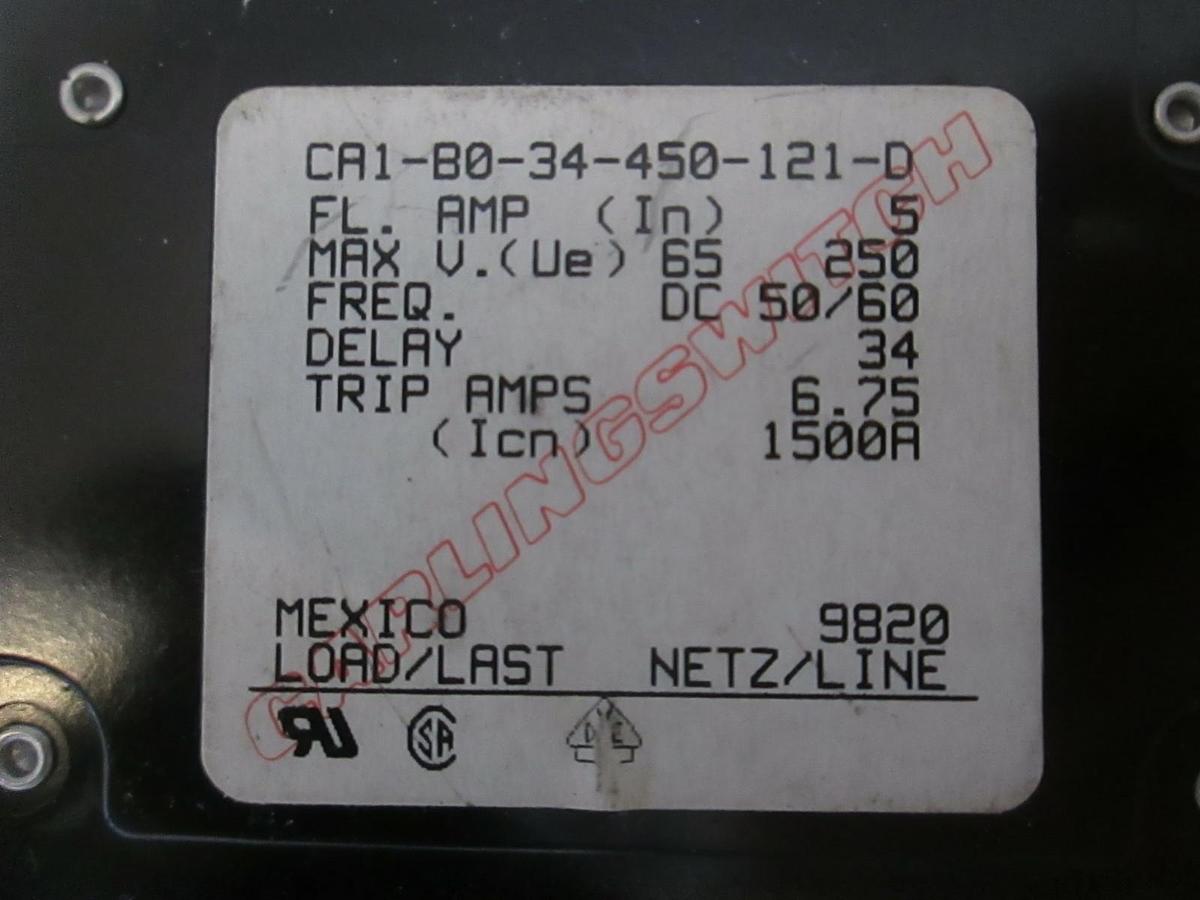 Used Carlingswitch CA1-B0-34-450-121-D, Circuit Breaker Switch, Used, Lot of 4