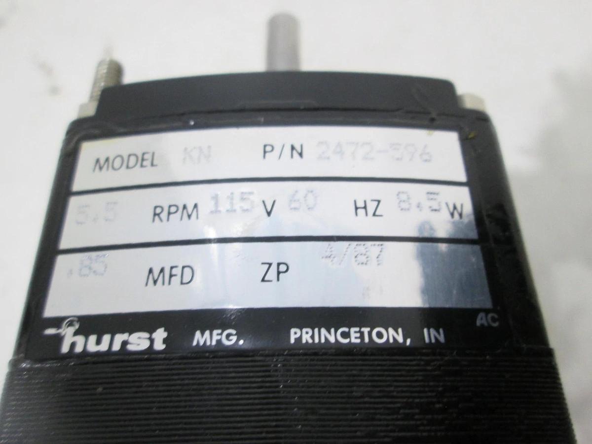 Hurst, Model KN, Motor, 115V, 60Hz, 5.5 RPM, New