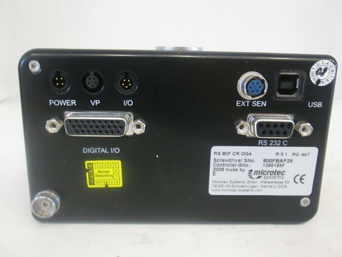 Used Microtec Systems RS 80F CR OG4 Torque Screwdriver Controller, Used
