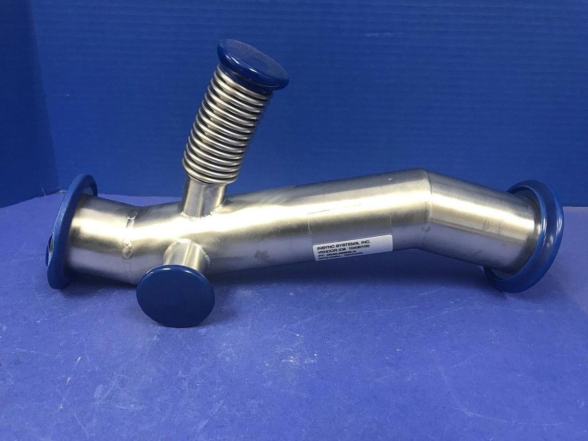 Stainless Steel Double Miltered Elbow Vacuum Pipe 45°/45°, NW50 w/ 2 Ports