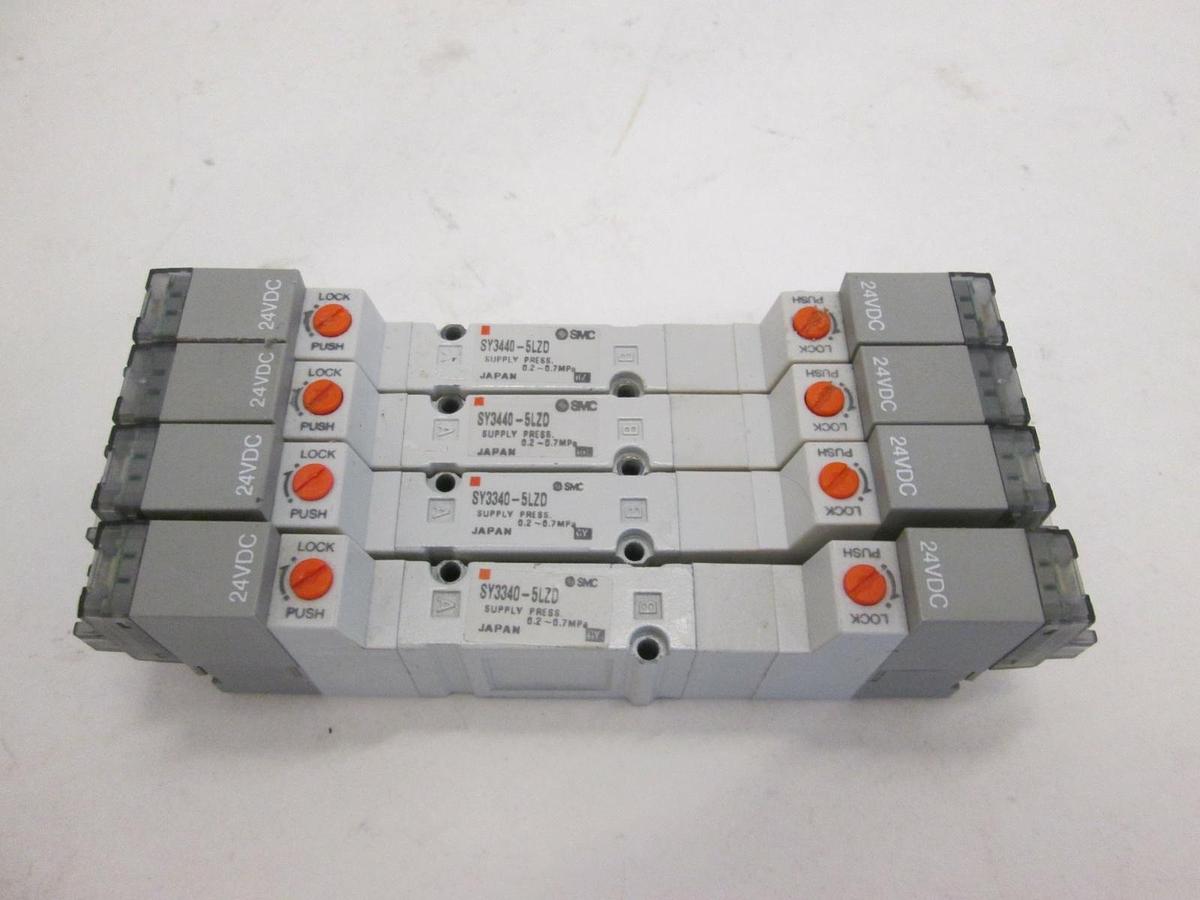 Used SMC, SY3340-5LZD, Solenoid Valve, Used, Lot of 4