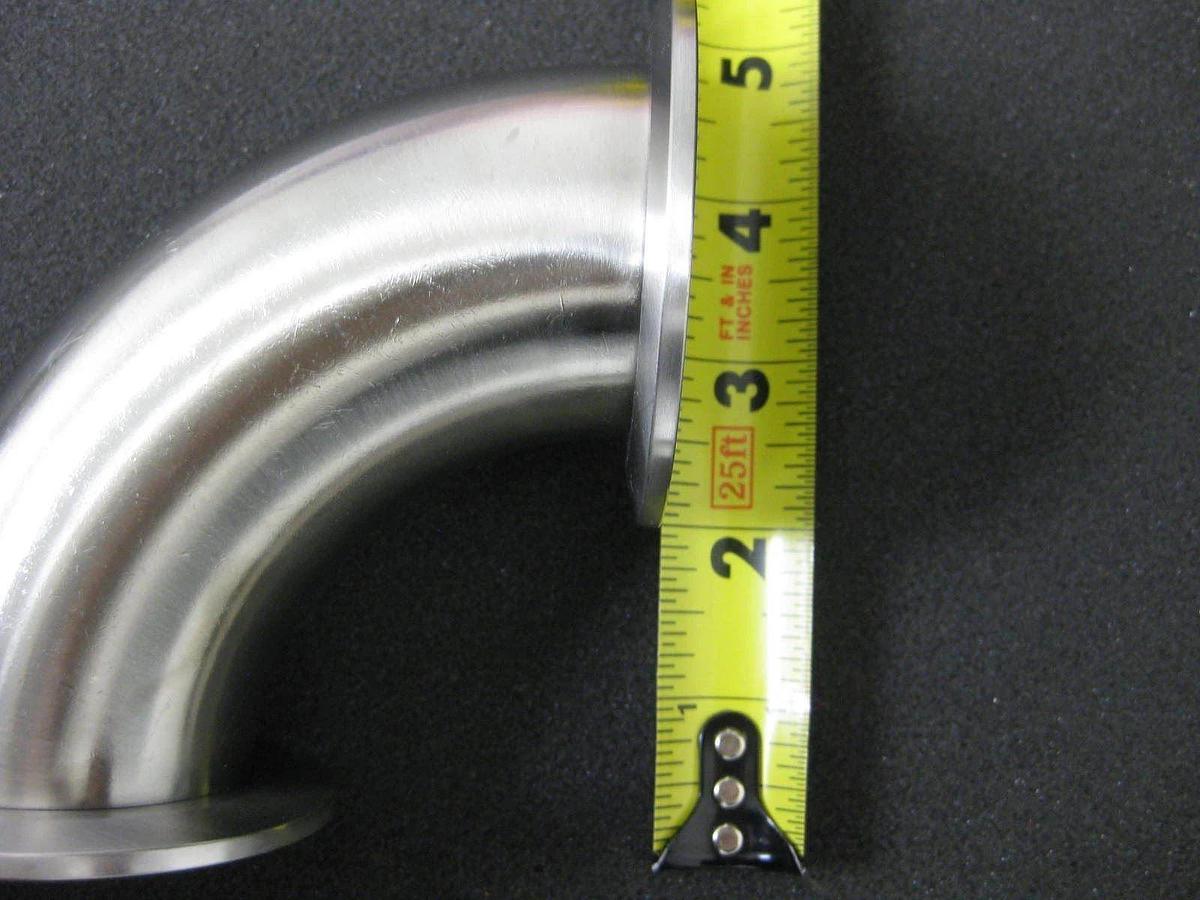 Stainless Steel Vacuum 3.5" 90° Elbow w/ NW50 Flanges, Lot of 10 NEW
