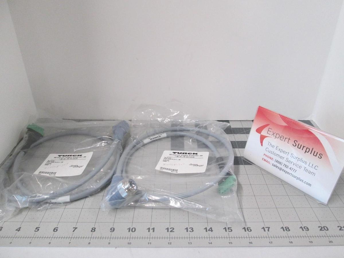 Turck, RKM CBC5/TR 5711-1M, Cordset Connector Cable, New, Lot of 2