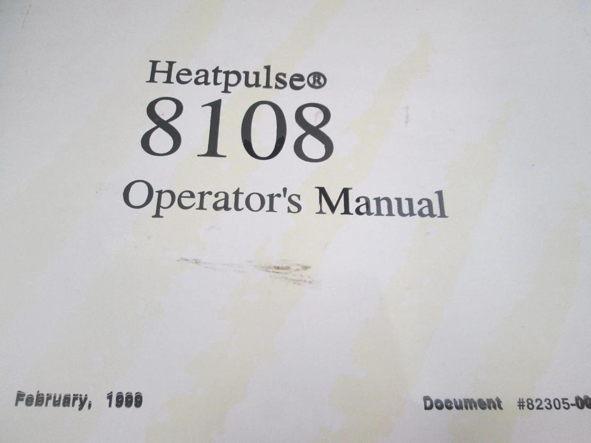Used Heatpulse, 8108 Operator's Manual, 82305-0009, Used